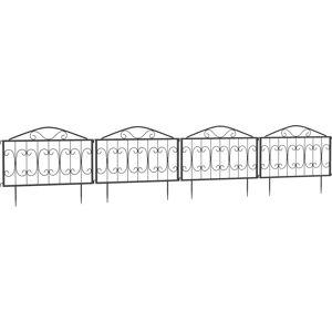 Outsunny Garden Fencing - 4PCs Metal Border Edging Outsunny Garden Fencing - 4PCs Metal Border Edging