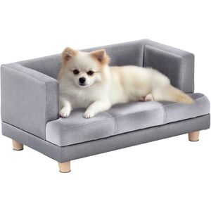 PawHut Dog Sofa Bed - Grey - Small Pet Lounge with Anti-slip Legs PawHut Dog Sofa Bed - Grey - Small Pet Lounge with Anti-slip Legs