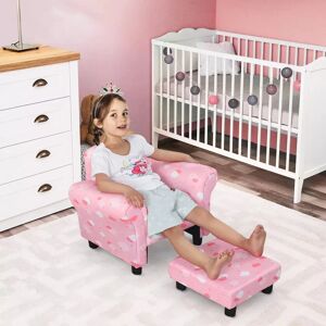 Homcom Pink Cloud Star Child Armchair with Footrest Homcom Pink Cloud Star Child Armchair with Footrest
