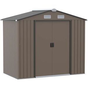Outsunny 7ft x 4ft Lockable Garden Metal Storage Shed Large Patio Roofed Tool Storage Building Foundation Sheds Box Outdoor Furniture Outsunny 7ft x 4ft Lockable Garden Metal Storage Shed Large Patio Roofed Tool Storage Building Foundation Sheds Box Outdoor Furniture