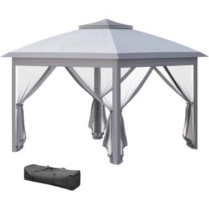 Outsunny 11' x 11' Pop Up Canopy - Double Roof Foldable Tent with Mesh Sides Outsunny 11' x 11' Pop Up Canopy - Double Roof Foldable Tent with Mesh Sides