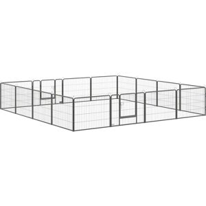 PawHut Heavy Duty Dog Pen with 2 Doors, 16 Panels Dog Playpen, Portable Puppy Pen for Indoors, Outdoors, 60H cm - Dog Pen PawHut Heavy Duty Dog Pen with 2 Doors, 16 Panels Dog Playpen, Portable Puppy Pen for Indoors, Outdoors, 60H cm - Dog Pen
