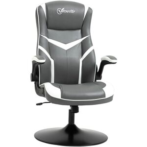 Vinsetto Gaming Chair - Adjustable Height - Grey - Video Game Vinsetto Gaming Chair - Adjustable Height - Grey - Video Game