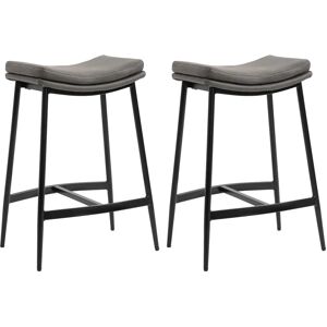 HOMCOM Steel Microfibre Industrial Bar Stools Set of 2 - Grey HOMCOM Steel Microfibre Industrial Bar Stools Set of 2 - Grey
