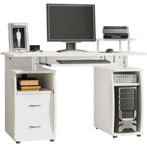HOMCOM White Computer Desk with Keyboard Tray & Storage - Office PC Table HOMCOM White Computer Desk with Keyboard Tray & Storage - Office PC Table