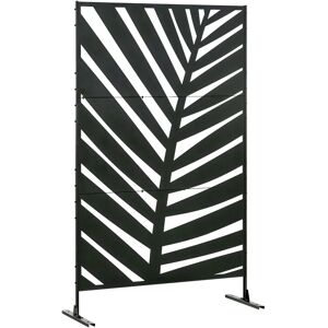 Outsunny Black Banana Leaf Metal Garden Privacy Screen 6.5FT Outsunny Black Banana Leaf Metal Garden Privacy Screen 6.5FT