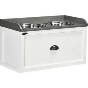 PawHut Stainless Steel Raised Dog Bowl - Large, White, 21L Storage PawHut Stainless Steel Raised Dog Bowl - Large, White, 21L Storage