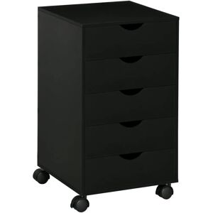 HOMCOM Black 5 Drawer Mobile Filing Cabinet - File Cabinet HOMCOM Black 5 Drawer Mobile Filing Cabinet - File Cabinet