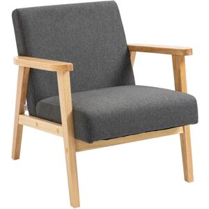 HOMCOM Dark Grey Fabric Accent Chair - Living Room Furniture HOMCOM Dark Grey Fabric Accent Chair - Living Room Furniture