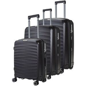 Sunwave Hard Shell Suitcase - Black - Expandable, 8 Wheels, TSA Lock - Suitcase Sunwave Hard Shell Suitcase - Black - Expandable, 8 Wheels, TSA Lock - Suitcase