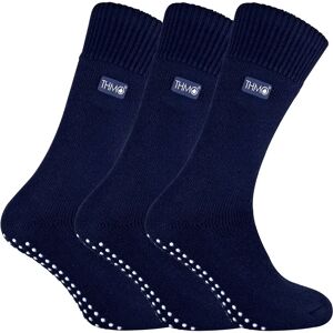 Thmo - 3 Paar Herens Fleece-gevoerde Pantoffelsokken - Marine - Maat UK 6-11 Thmo - 3 Paar Herens Fleece-gevoerde Pantoffelsokken - Marine - Maat UK 6-11