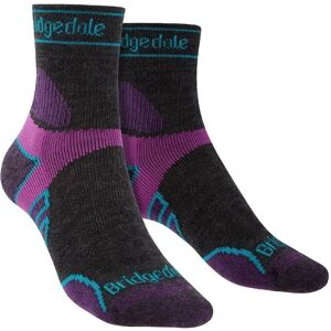Bridgedale Womens Lightweight Merino Socks - Charcoal / Purple - Socks Bridgedale Womens Lightweight Merino Socks - Charcoal / Purple - Socks