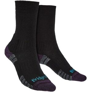 Bridgedale Womens Hiking Lightweight Merino Socks - Black / Purple - Socks Bridgedale Womens Hiking Lightweight Merino Socks - Black / Purple - Socks