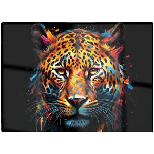 WRT Ltd - Splashart Leopard Face - Glass - Chopping Board WRT Ltd - Splashart Leopard Face - Glass - Chopping Board