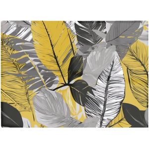 WRT Ltd - Glass Chopping Board - Grey Yellow Floral Leaves WRT Ltd - Glass Chopping Board - Grey Yellow Floral Leaves