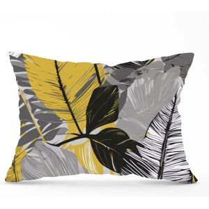 WRT Ltd - Grey Yellow Floral Leaves - 45x45 cm - Cushion WRT Ltd - Grey Yellow Floral Leaves - 45x45 cm - Cushion