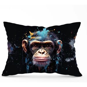 WRT Ltd - Monkey Face Splashart - Blue - 45cm x 45cm - Cushion WRT Ltd - Monkey Face Splashart - Blue - 45cm x 45cm - Cushion