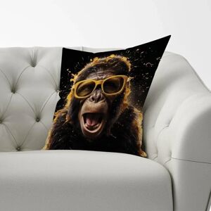 WRT Ltd - Splashart Monkey Face - 45cm - Yellow - Cushion WRT Ltd - Splashart Monkey Face - 45cm - Yellow - Cushion