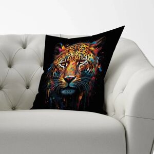 WRT Ltd - Splashart Leopard Face Cushions - Leopard - 60cm x 60cm - Cushions WRT Ltd - Splashart Leopard Face Cushions - Leopard - 60cm x 60cm - Cushions