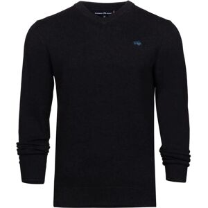 Raging Bull Black Cotton-Cashmere V-Neck Jumper - Sweater - Classic Fit Raging Bull Black Cotton-Cashmere V-Neck Jumper - Sweater - Classic Fit