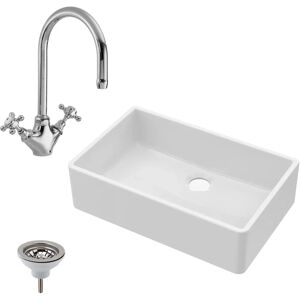 Balterley Fireclay Single Bowl Kitchen Sink - 795mm - Mono Sink Mixer Tap & Waste Balterley Fireclay Single Bowl Kitchen Sink - 795mm - Mono Sink Mixer Tap & Waste