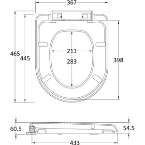 Balterley - Standard D Shape Top Fix Soft Close - White Balterley - Standard D Shape Top Fix Soft Close - White