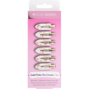 Brushworks Gold Flake No Crease Clips - Hair Clips - 6 pcs Brushworks Gold Flake No Crease Clips - Hair Clips - 6 pcs