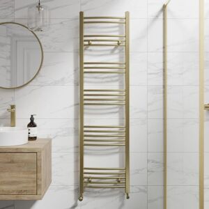 DuraTherm - Curved - Brushed Brass - Heated Towel Radiator DuraTherm - Curved - Brushed Brass - Heated Towel Radiator