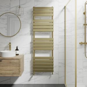 DuraTherm DuraTherm Flat Panel Heated Towel Radiator - Brushed Brass - 1600 x 500mm DuraTherm DuraTherm Flat Panel Heated Towel Radiator - Brushed Brass - 1600 x 500mm