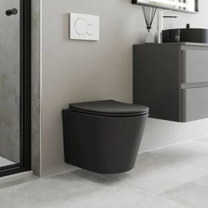 Affine Wall Hung Rimless Toilet - Stylish Matte Black Affine Wall Hung Rimless Toilet - Stylish Matte Black