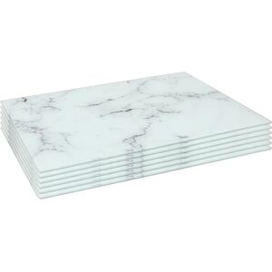 Harbour Housewares White Marble Glass Placemats - 40cm x 30cm - Pack of 6 - Rectangle Harbour Housewares White Marble Glass Placemats - 40cm x 30cm - Pack of 6 - Rectangle