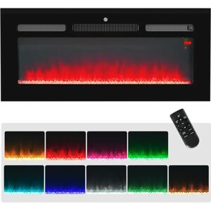 HOMCOM 102cm Electric Fireplace - Recessed & Wall Mount - Black HOMCOM 102cm Electric Fireplace - Recessed & Wall Mount - Black