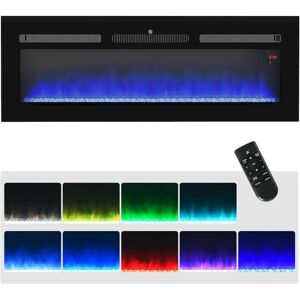 HOMCOM 127cm Electric Fireplace - Remote, 9 Flames, Black HOMCOM 127cm Electric Fireplace - Remote, 9 Flames, Black