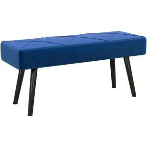 HOMCOM Blue Upholstered Bedroom Bench with X-Shape Steel Legs - Bench HOMCOM Blue Upholstered Bedroom Bench with X-Shape Steel Legs - Bench
