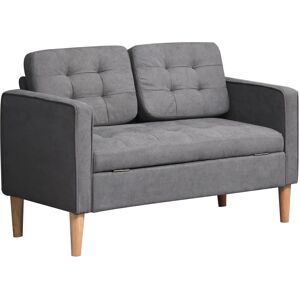 HOMCOM Modern 2 Seater Sofa with Storage - Grey HOMCOM Modern 2 Seater Sofa with Storage - Grey