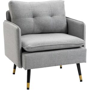 HOMCOM Grey Upholstered Accent Chair - Living Room & Bedroom HOMCOM Grey Upholstered Accent Chair - Living Room & Bedroom