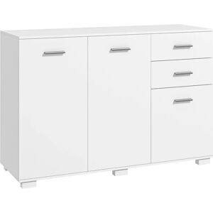 HOMCOM White Modern Sideboard with 2 Drawers & Shelves - Sideboard HOMCOM White Modern Sideboard with 2 Drawers & Shelves - Sideboard