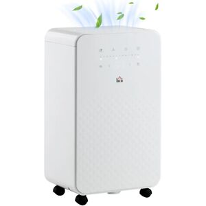 HOMCOM 10L/Day Quiet Low-Energy Dehumidifier - White HOMCOM 10L/Day Quiet Low-Energy Dehumidifier - White