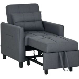 HOMCOM Grey 3-in-1 Folding Sofa Bed - Sofa, Chair, Bed HOMCOM Grey 3-in-1 Folding Sofa Bed - Sofa, Chair, Bed