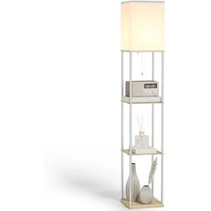 HOMCOM White Modern Floor Lamp with Shelves - Floor Standing Lamp HOMCOM White Modern Floor Lamp with Shelves - Floor Standing Lamp