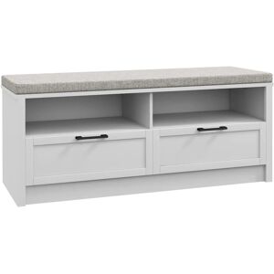 HOMCOM Beige Shoe Bench - Removable Cushion, Open Compartments, Drawers - Shoe Storage HOMCOM Beige Shoe Bench - Removable Cushion, Open Compartments, Drawers - Shoe Storage
