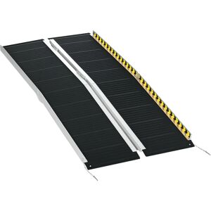 HOMCOM Aluminium Wheelchair Ramp - 152x73cm - Lightweight, Foldable, Non-Slip - Step Transition HOMCOM Aluminium Wheelchair Ramp - 152x73cm - Lightweight, Foldable, Non-Slip - Step Transition
