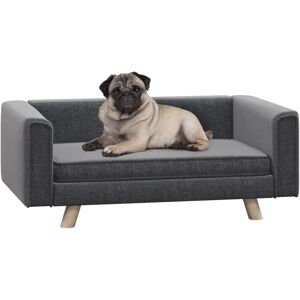 PawHut Grey Elevated Dog Sofa Bed with Cushion - Pet Furniture PawHut Grey Elevated Dog Sofa Bed with Cushion - Pet Furniture
