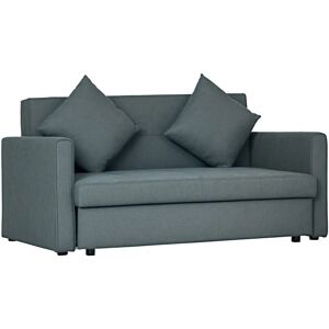 Homcom 2 Seater Grey Sofa Bed - Convertible, Cushions & Storage Homcom 2 Seater Grey Sofa Bed - Convertible, Cushions & Storage
