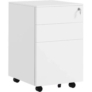 Vinsetto White 3-Drawer Steel File Cabinet - File Cabinet Vinsetto White 3-Drawer Steel File Cabinet - File Cabinet