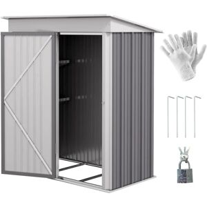 Outsunny Steel Garden Shed - 5x3ft Grey - Weatherproof Steel Outsunny Steel Garden Shed - 5x3ft Grey - Weatherproof Steel