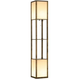 HOMCOM Brown Dual Light Floor Lamp - Floor Lamp HOMCOM Brown Dual Light Floor Lamp - Floor Lamp