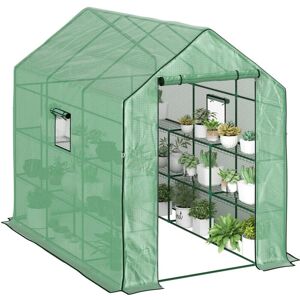 Outsunny Walk-in Outdoor Greenhouse - Green Outsunny Walk-in Outdoor Greenhouse - Green