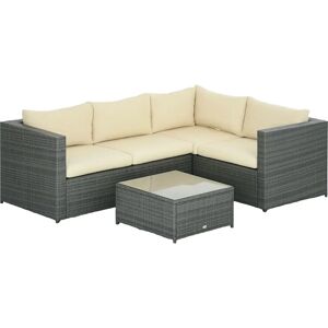 Outsunny Rattan Corner Sofa Set - Garden Furniture Outsunny Rattan Corner Sofa Set - Garden Furniture