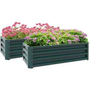 Outsunny - Outdoor Planter Box - Green - Steel - Planter Box Outsunny - Outdoor Planter Box - Green - Steel - Planter Box